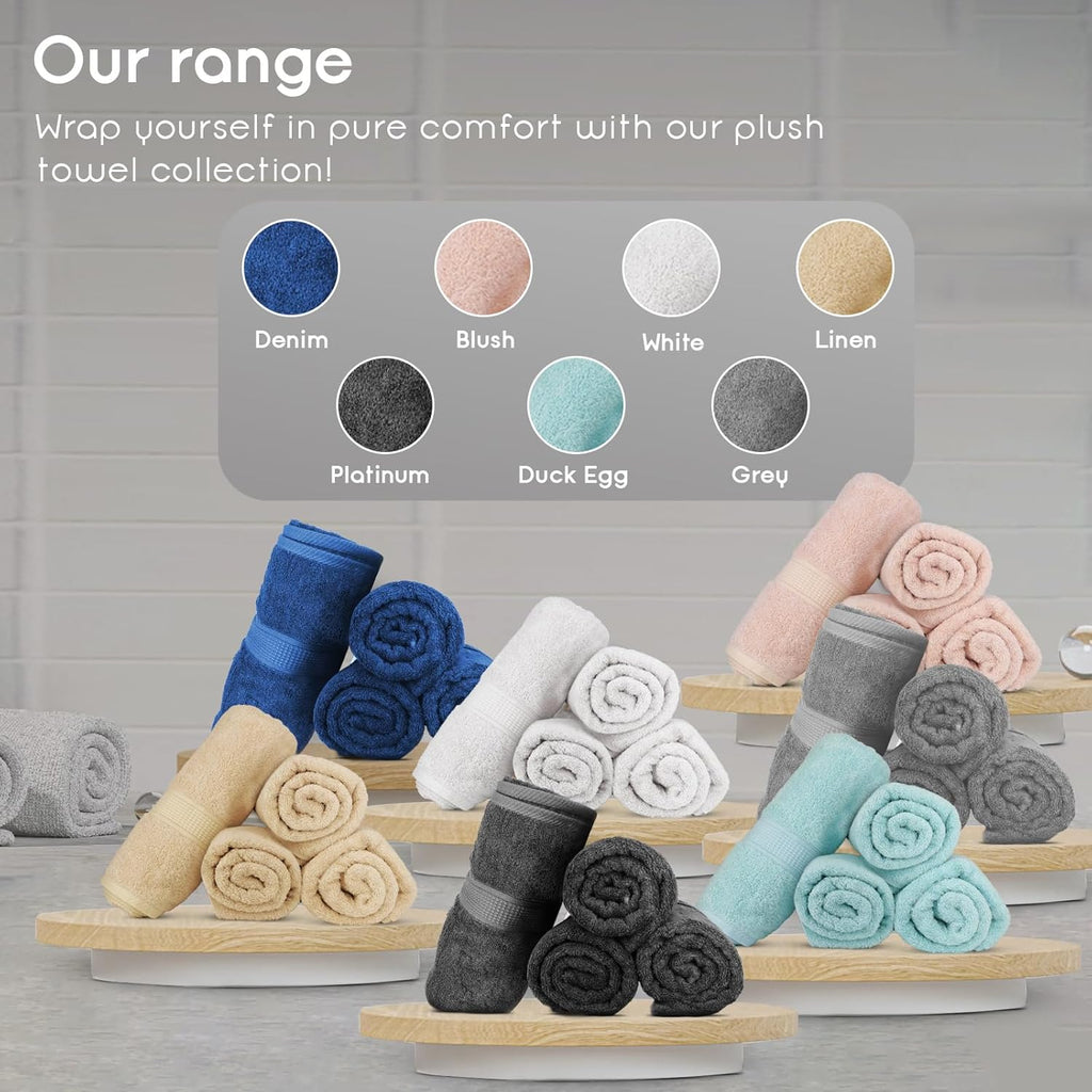 Premium Bath Towels Pack of 4, 100% Cotton, Large, Super Soft, Highly Absorbent, Quick Dry, Durable, Comfortable, Great Value & Quality, Perfect for Home & Bathroom - Grey